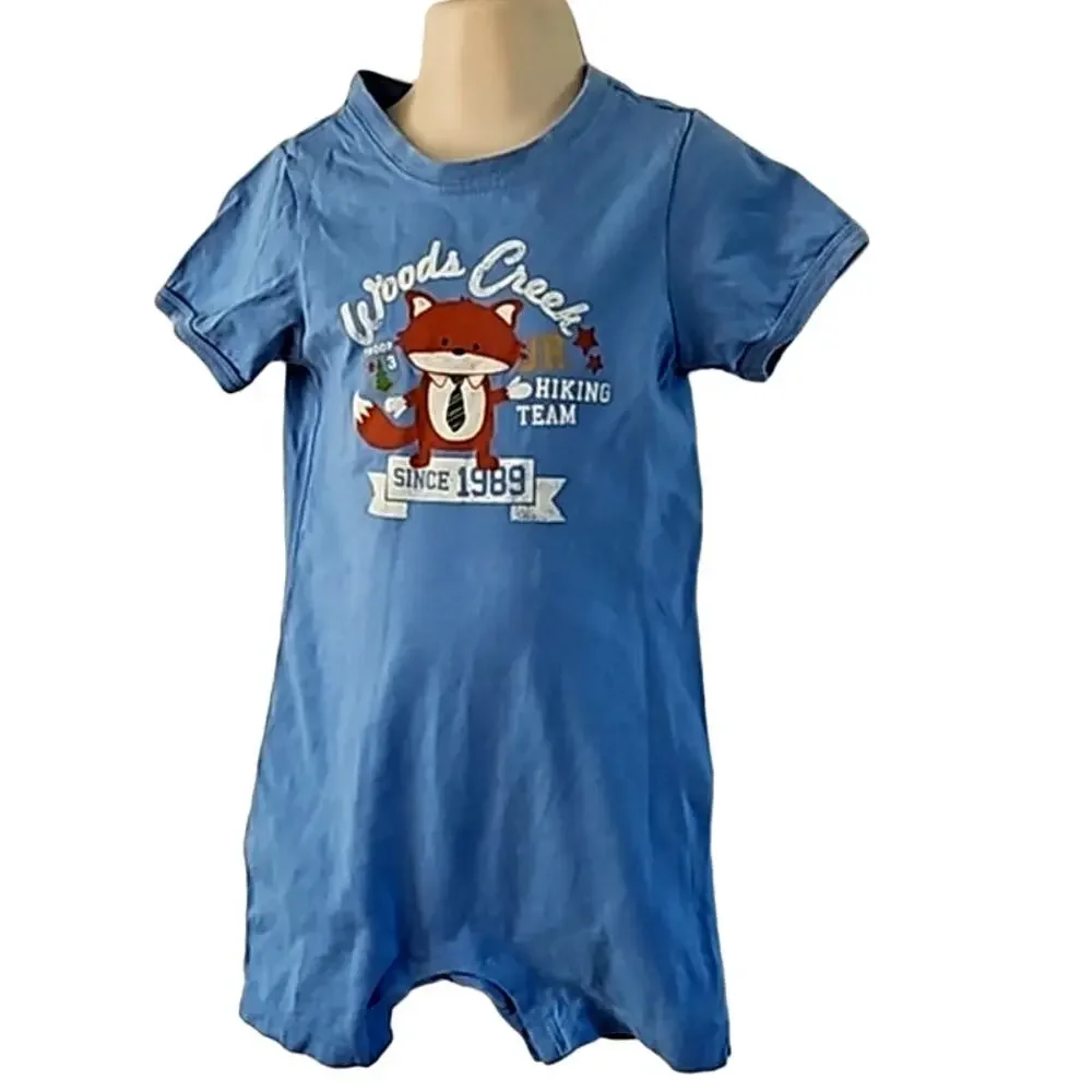 Place Boys Romper One Piece Woods Creek Hiking Team Fox Graphic Size 24 Months